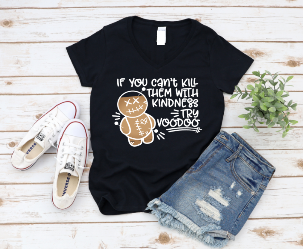 Black t-shirt with humorous design and text, paired with jeans and sneakers on a wooden surface. shop now at www.missmafia.com