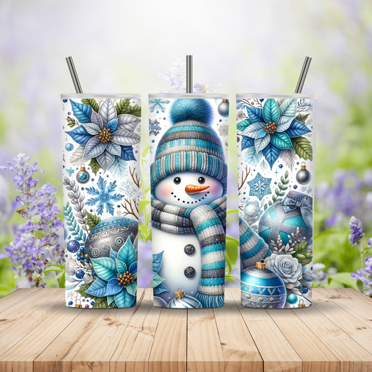 Snowman Christmas on 3 tumblers