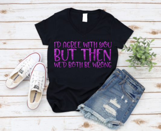 Black t-shirt with purple text, white sneakers, and denim shorts on a wooden surface. Shop at www.missmafia.com