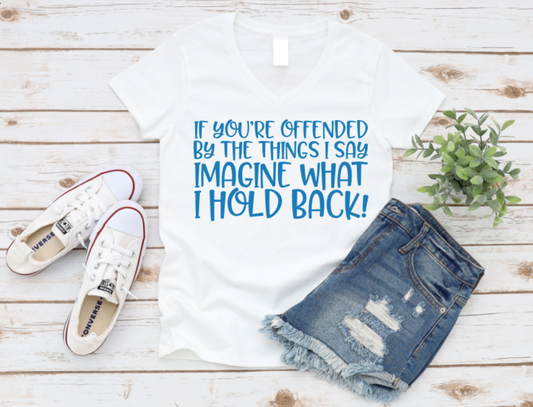 White t-shirt with blue text, denim shorts, and white sneakers on a wooden surface. Shop at www.missmafia.com