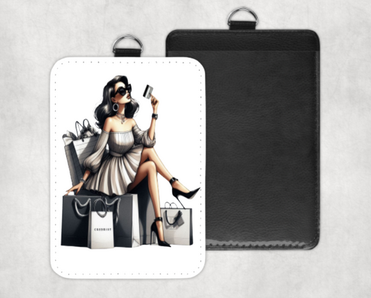 Glam Shopping Diva Badge Holder | Work ID Name Tag Holder | Luxury Fashion