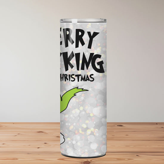 Merry F*cking Christmas Tumbler | Naughty List & Middle Finger | 20oz Stainless Steel | BPA Free | Drinkware