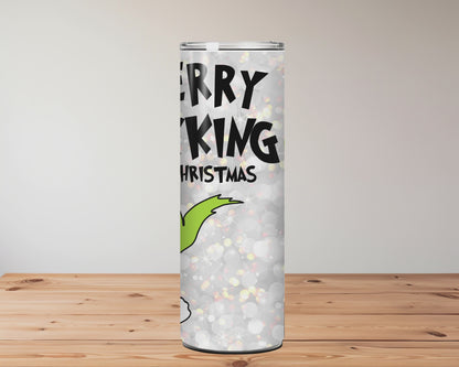 Merry F*cking Christmas Tumbler | Naughty List & Middle Finger | 20oz Stainless Steel | BPA Free | Drinkware